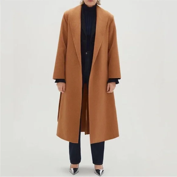 Iconic Mango 76% Wool Handmade Belted Coat Old Money - Picture 5 of 15